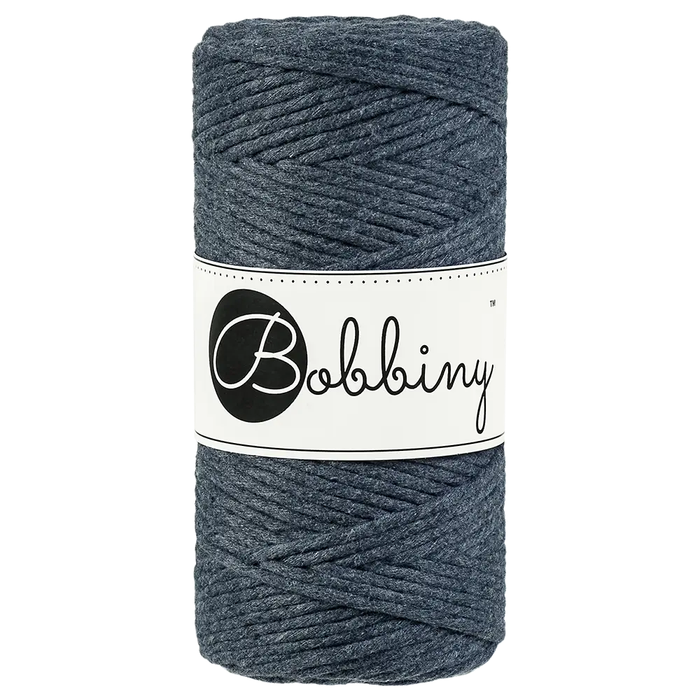 #Farbe_Bobbiny Makramee 3 mm | Charcoal