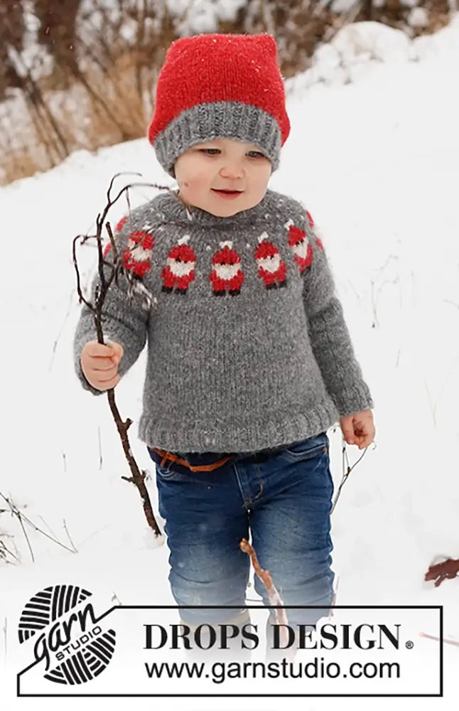 Pullover Merry Santas für Kinder (Strickset)
