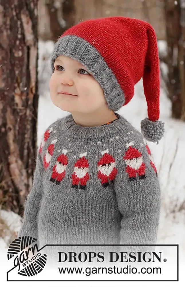 Mütze Merry Santas für Kinder (Strickset)
