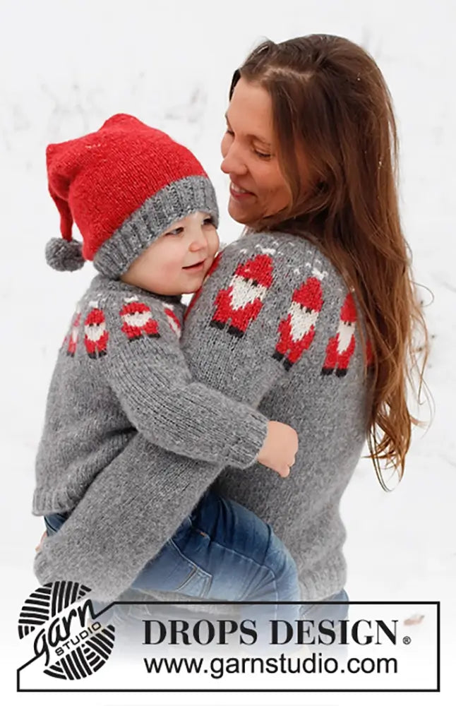 Pullover Merry Santas für Kinder (Strickset)