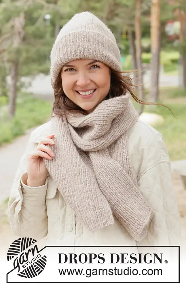 Mütze & Schal Almond Whisper Set (Strickset)