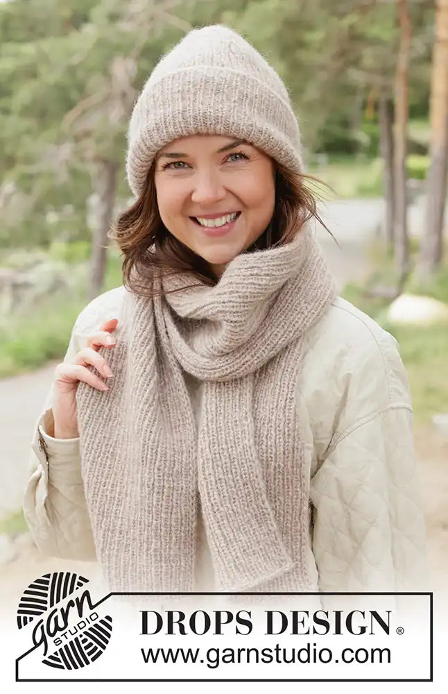 MĂźtze & Schal Almond Whisper Set (Strickset)