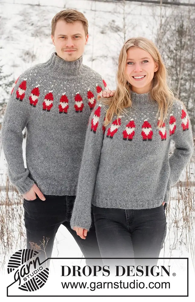 Pullover Merry Santas für Damen (Strickset)