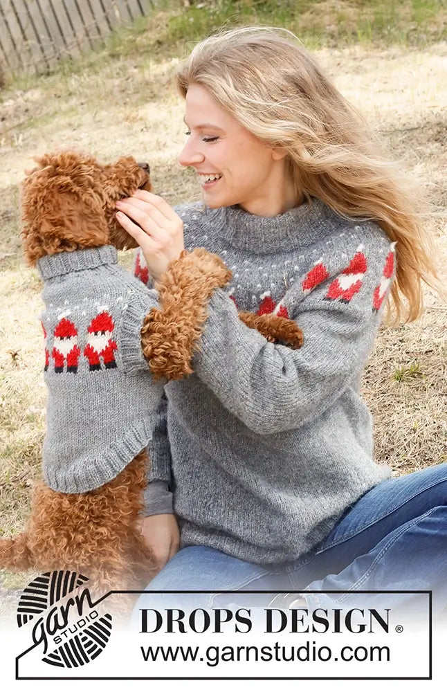Pullover Merry Santas für Damen (Strickset)
