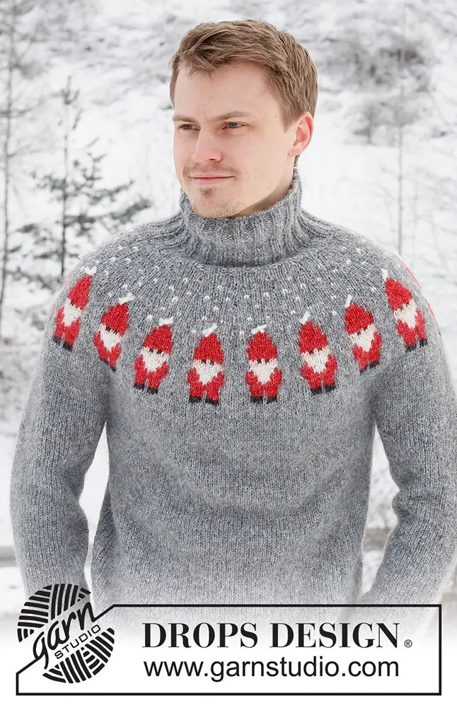 Pullover Merry Santas für Herren (Strickset)