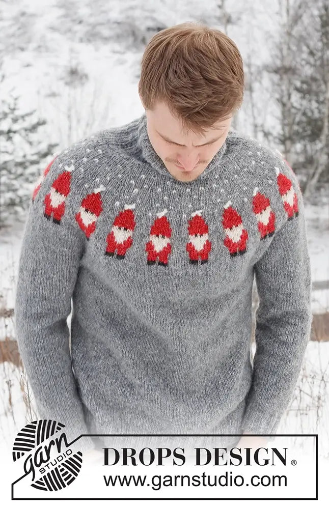 Pullover Merry Santas für Herren (Strickset)