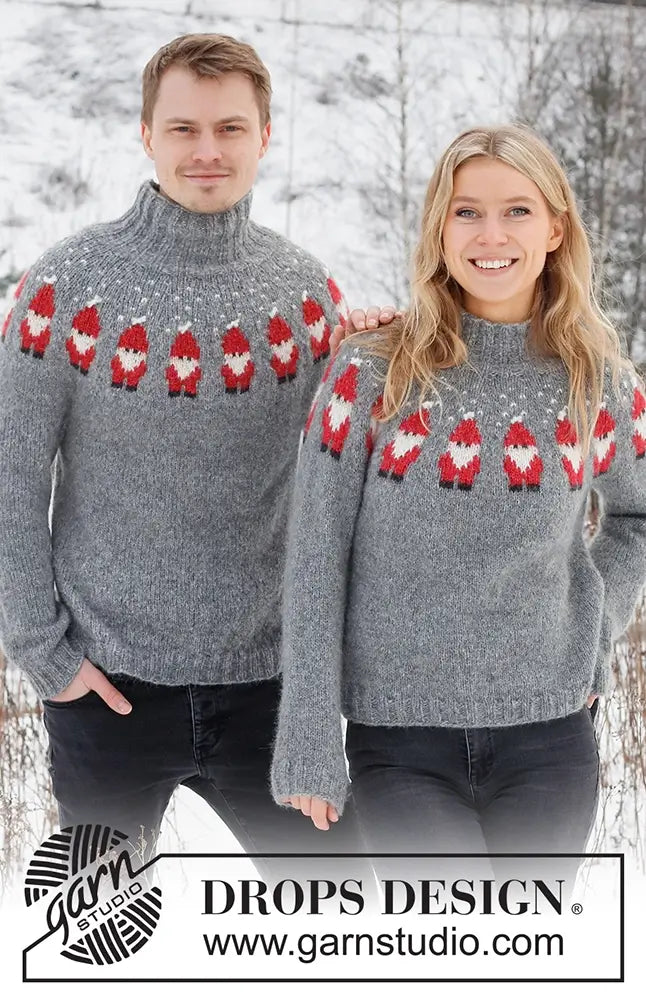 Pullover Merry Santas für Herren (Strickset)