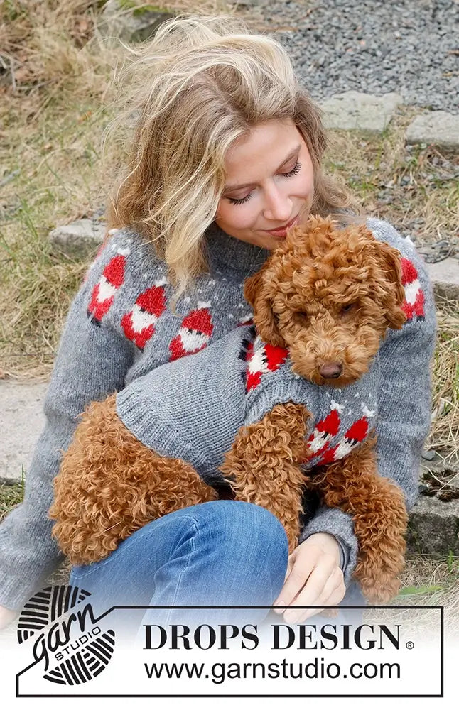 Pullover Merry Santas für Hunde (Strickset)