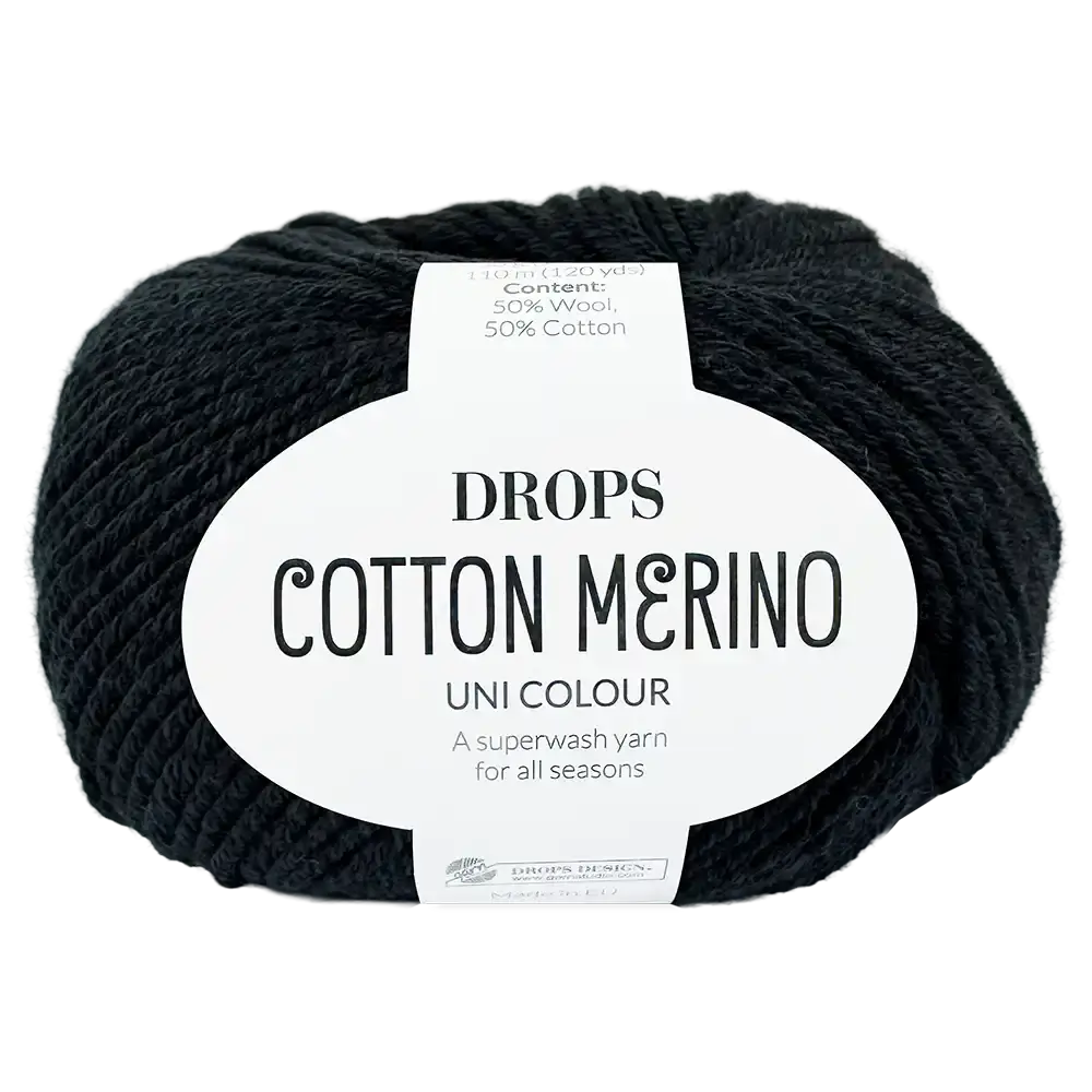 #Farbe_Drops Cotton Merino | 02 Schwarz