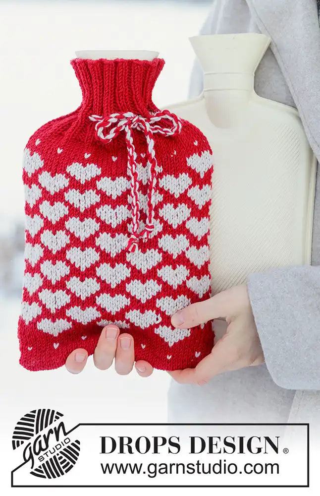 Wärmflaschenbezug Snuggle Hearts (Strickset)