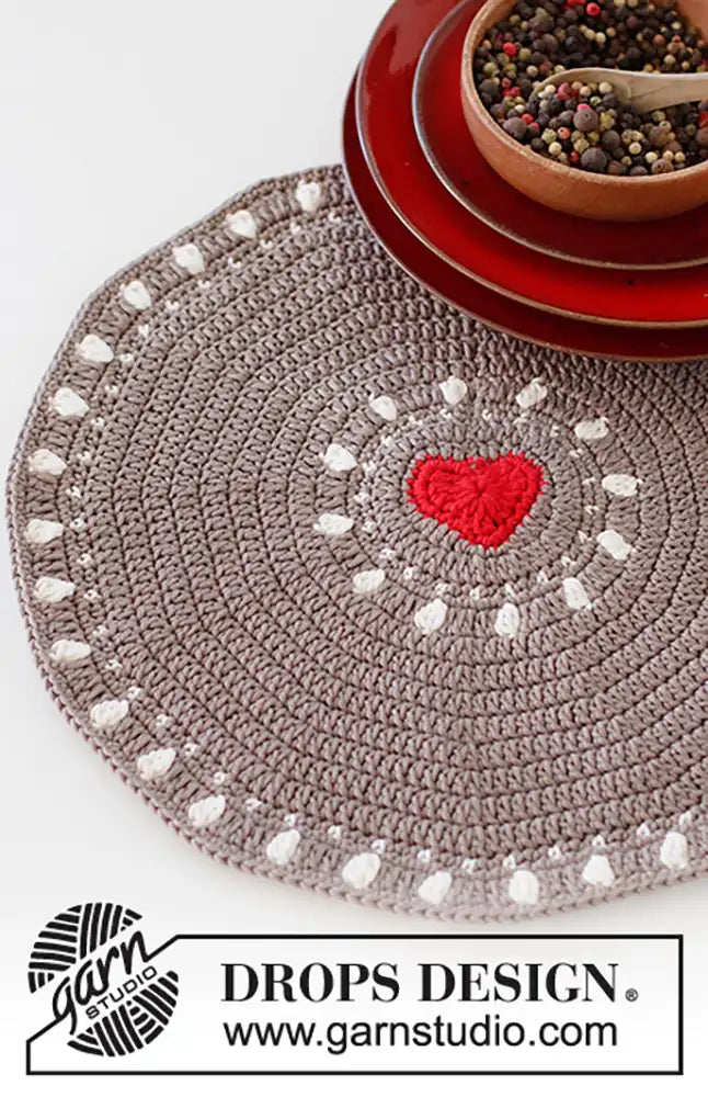 Tischset mit Herz (Häkelset)