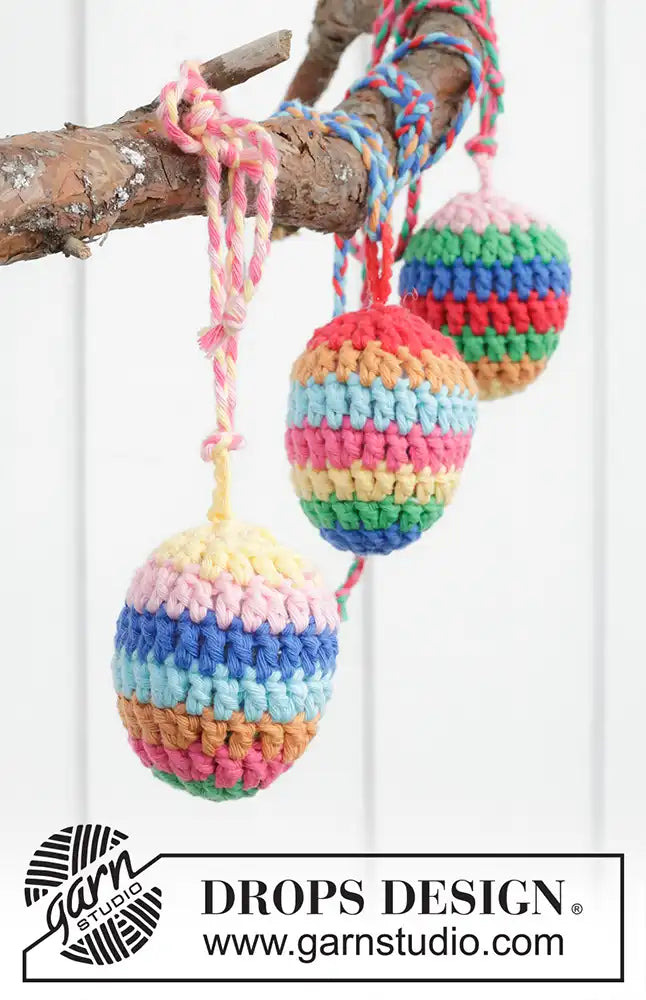 Anhänger Easter Eggs gestreift (Häkelset)