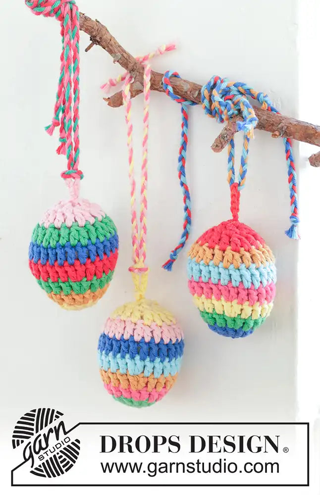 Anhänger Easter Eggs gestreift (Häkelset)