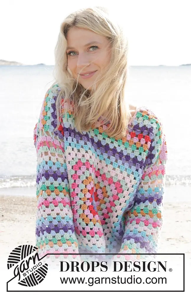 Pullover Squared Rainbow (Häkelset)