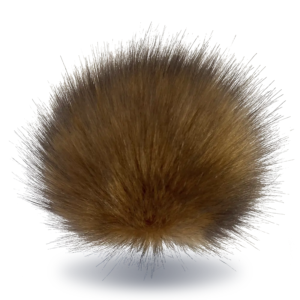 #Farbe_Bommel mit Faden 15-17 cm | Braun