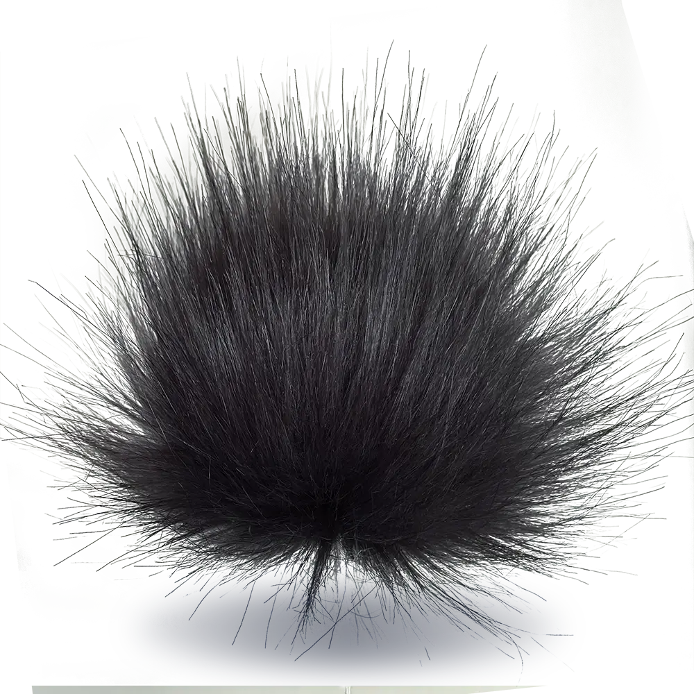 #Farbe_Bommel mit Druckknopf 10-12 cm | Lilagrau