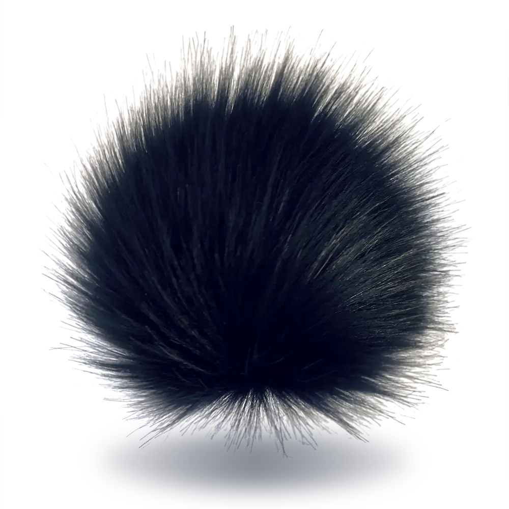 #Farbe_Bommel mit Druckknopf 15-17 cm | Metall-Schwarz