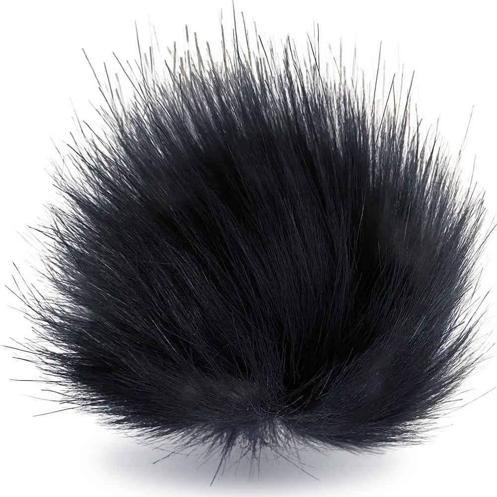 #Farbe_Bommel mit Druckknopf 15-17 cm | Mitternachtsblau