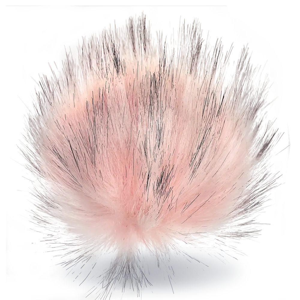 #Farbe_Bommel mit Druckknopf 15-17 cm | Rosa-Schwarz