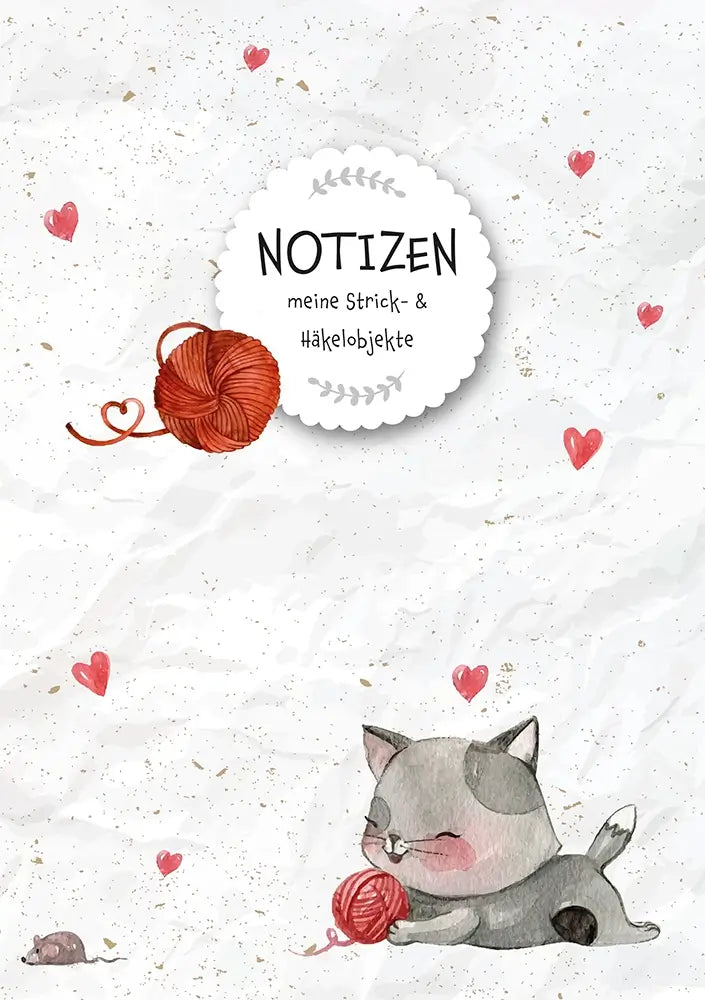 #Design_Fridas Notizheft blanko | Weiß mit Kätzchen