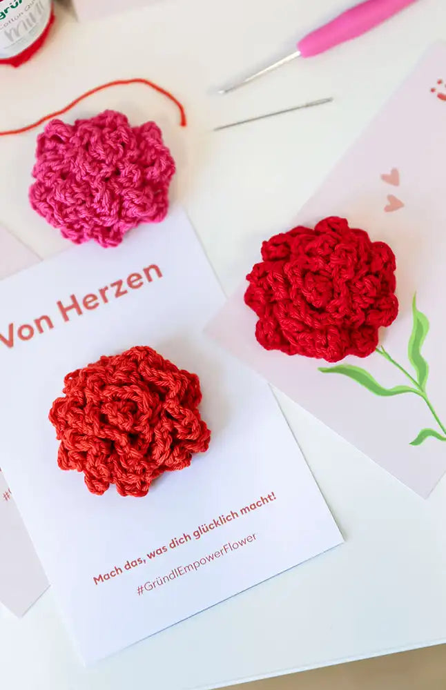 Nelken für Grußkarten (Häkelset)