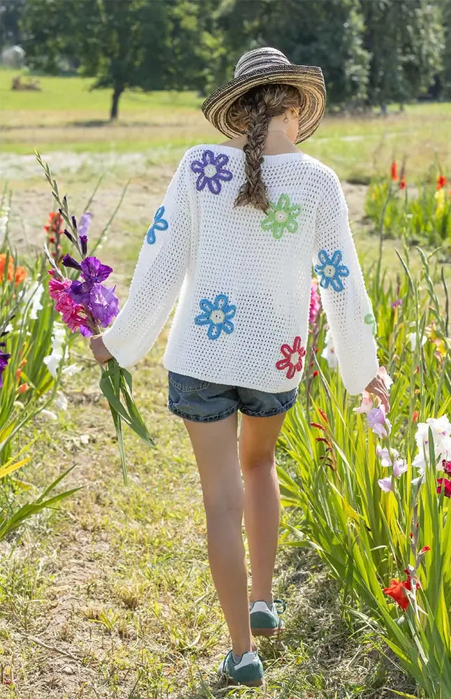 Pullover Flower-Power (Strickset)