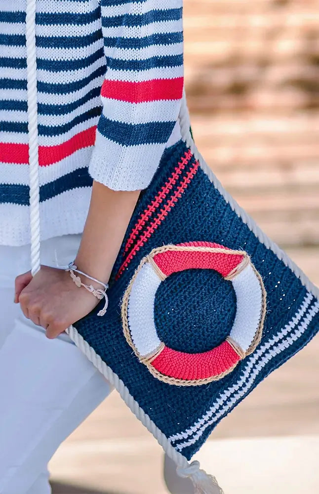 Tasche im Marinelook (Häkelset)