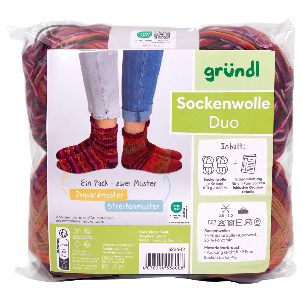 #Farbe_Gründl Duo Sockenwolle | 6226-12