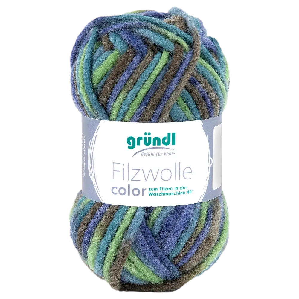 #Farbe_Gründl Filzwolle Color | 22 Grün-Marine-Multicolor