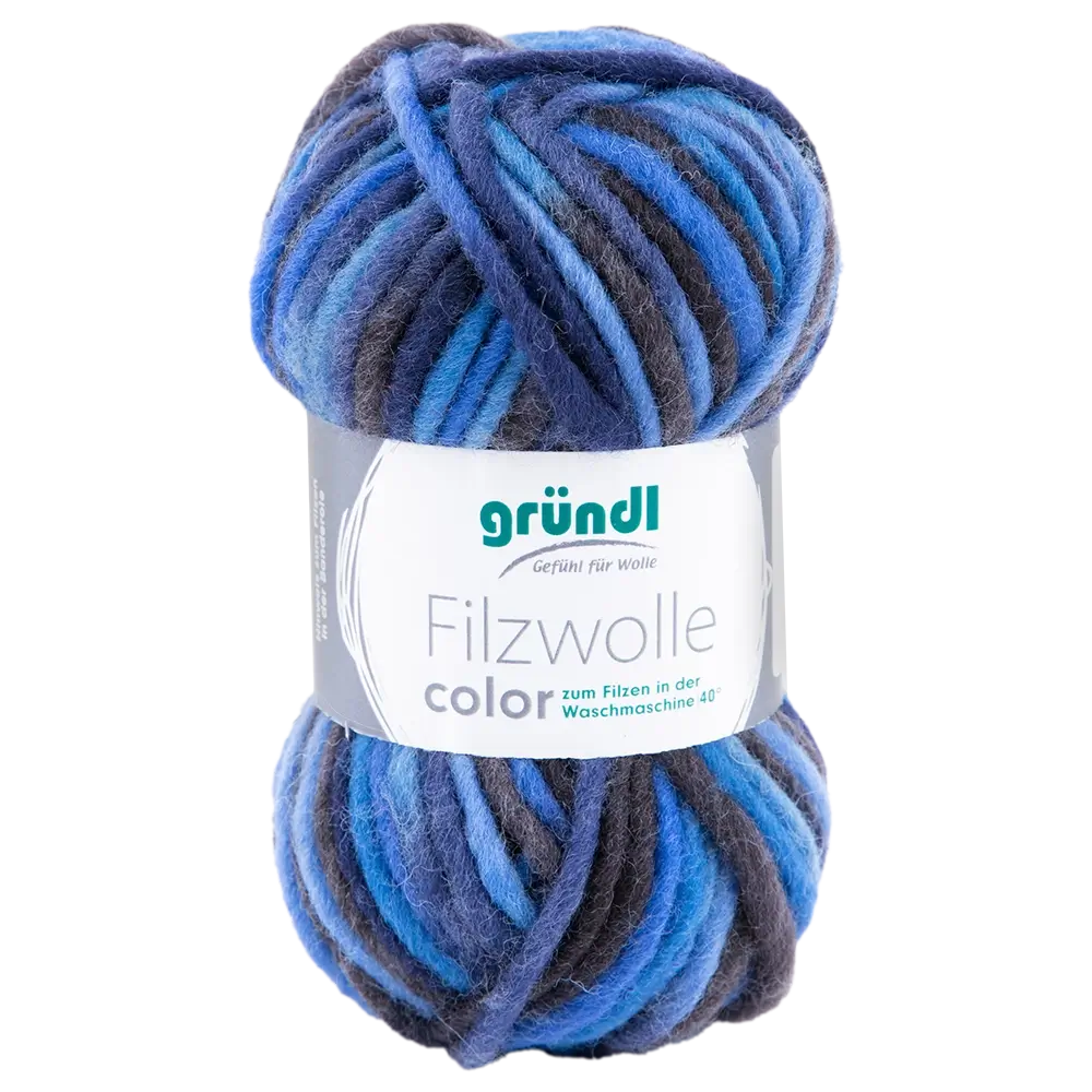 #Farbe_Gründl Filzwolle Color | 23 Blau-Anthrazit-Multicolor