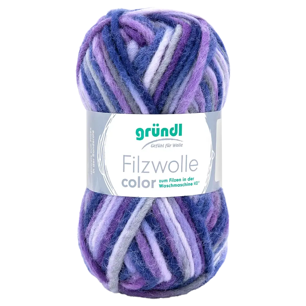 #Farbe_Gründl Filzwolle Color | 32 Steingrau-Lila-Flieder-Multicolor