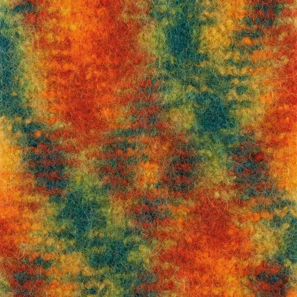 #Farbe_Gründl Filzwolle Color | 36 Blaugrün-Ocker-Rotorange-Multicolor