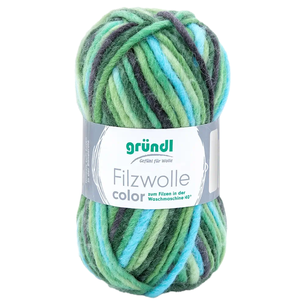 #Farbe_Gründl Filzwolle Color | 41 Grün-Schwarz-Multicolor