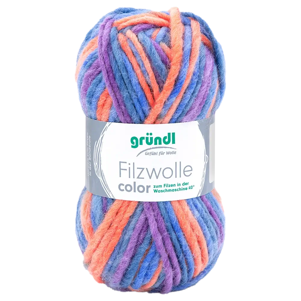 #Farbe_Gründl Filzwolle Color | 43 Flieder-Blau-Multicolor