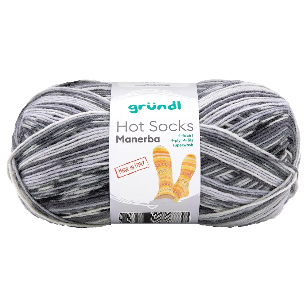 #Farbe_Hot Socks Manerba 4-fach | 03 Mausgrau-Anthrazit-Natur