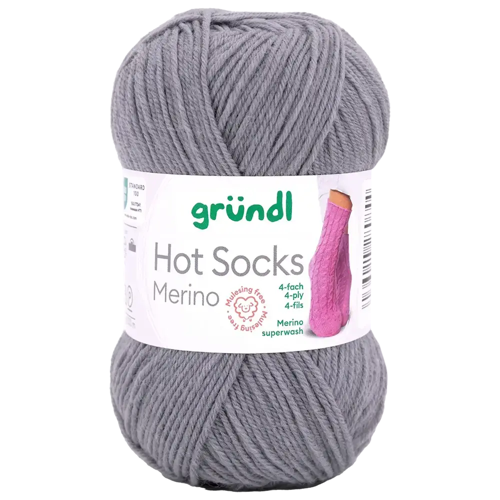 #Farbe_Gründl Hot Socks Merino 4-fach | 12 Stahlgrau