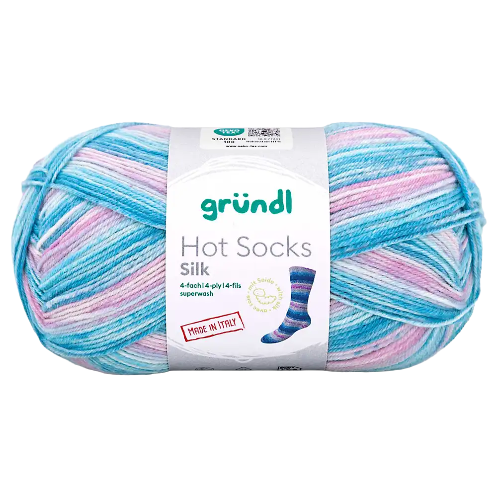 #Farbe_Hot Socks Silk 4-fach | 06 Royalblau-Türkis-Magenta-Kreide