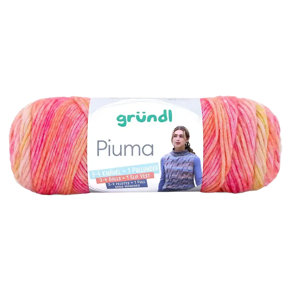#Farbe_Gründl Piuma | 02 Rosa-Sonnengelb-Magenta