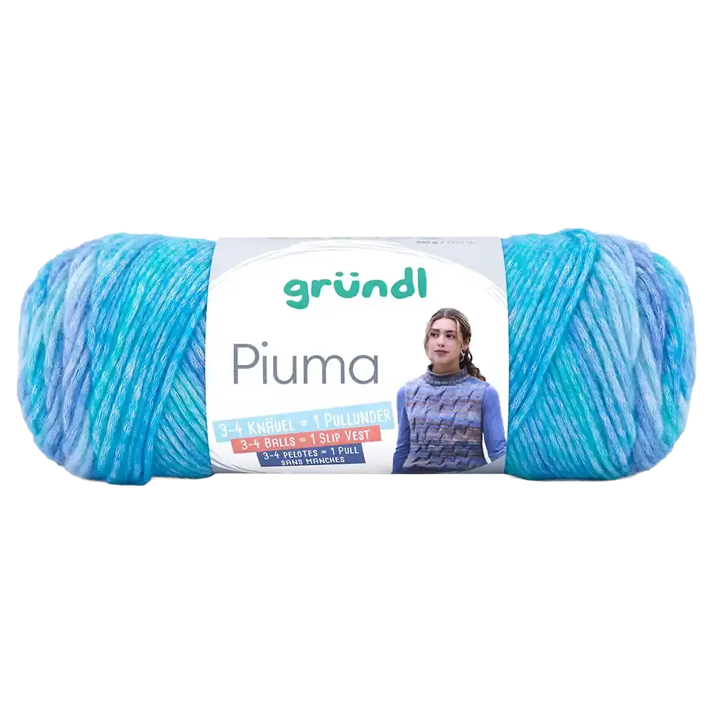 #Farbe_Gründl Piuma | 06 Himmelblau-Aqua-Tintenblau
