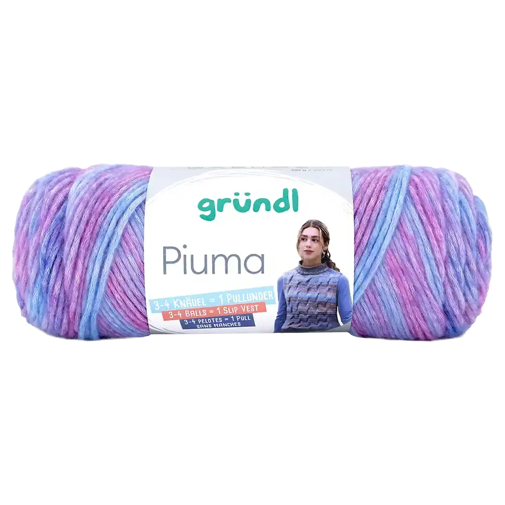 #Farbe_Gründl Piuma | 07 Flieder-Tintenblau-Fuchsia-Himmelblau