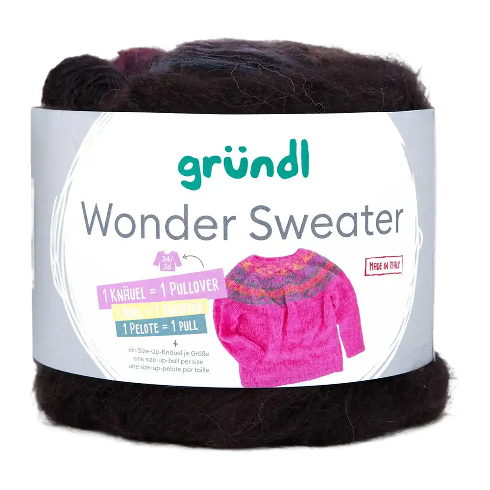 #Farbe_Gründl Wonder Sweater | 10 Schwarz-Türkis-Magenta-Kupfer