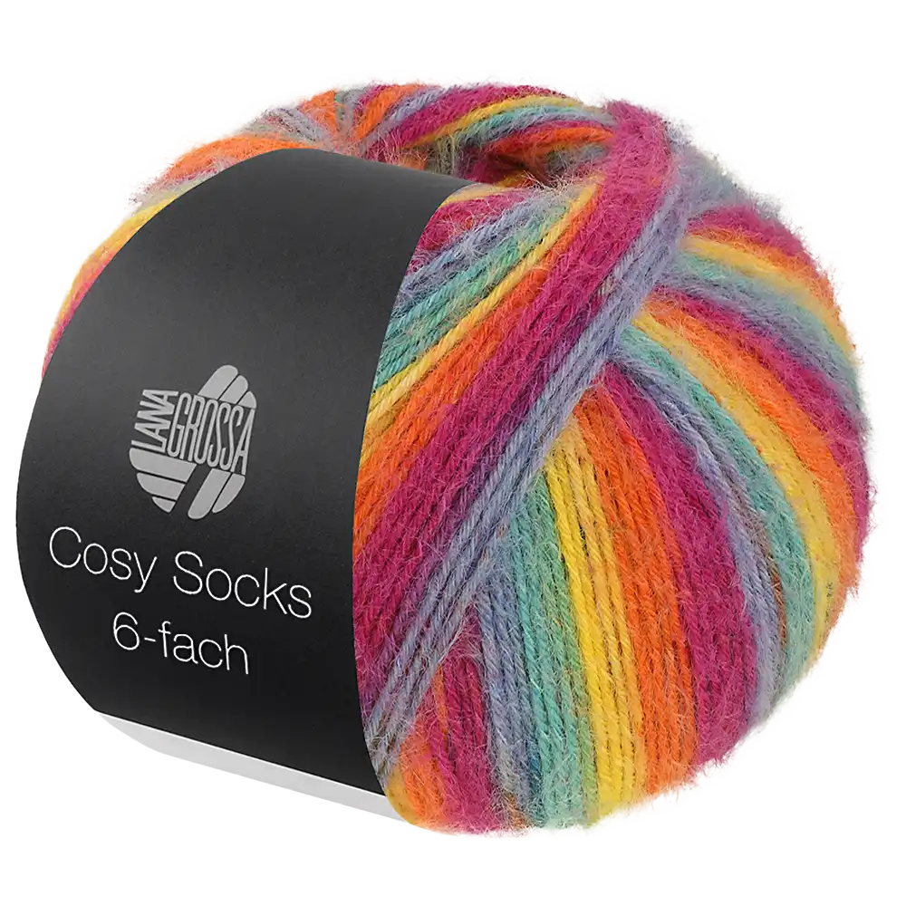 #Farbe_Lana Grossa Cosy Socks Multi Stripes 6-fach | 2201
