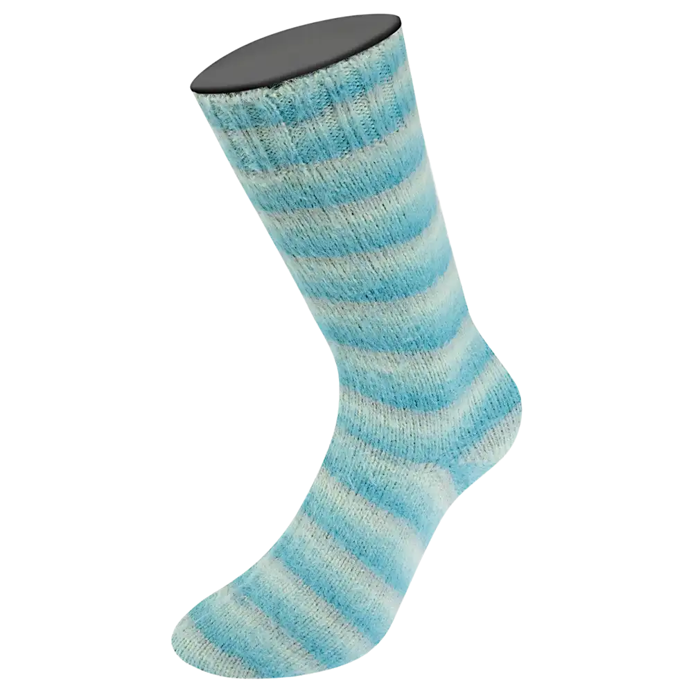 #Farbe_Lana Grossa Cosy Socks | 110 Hellgrau/Mint/Minttürkis/Türkis/Hellpetrol