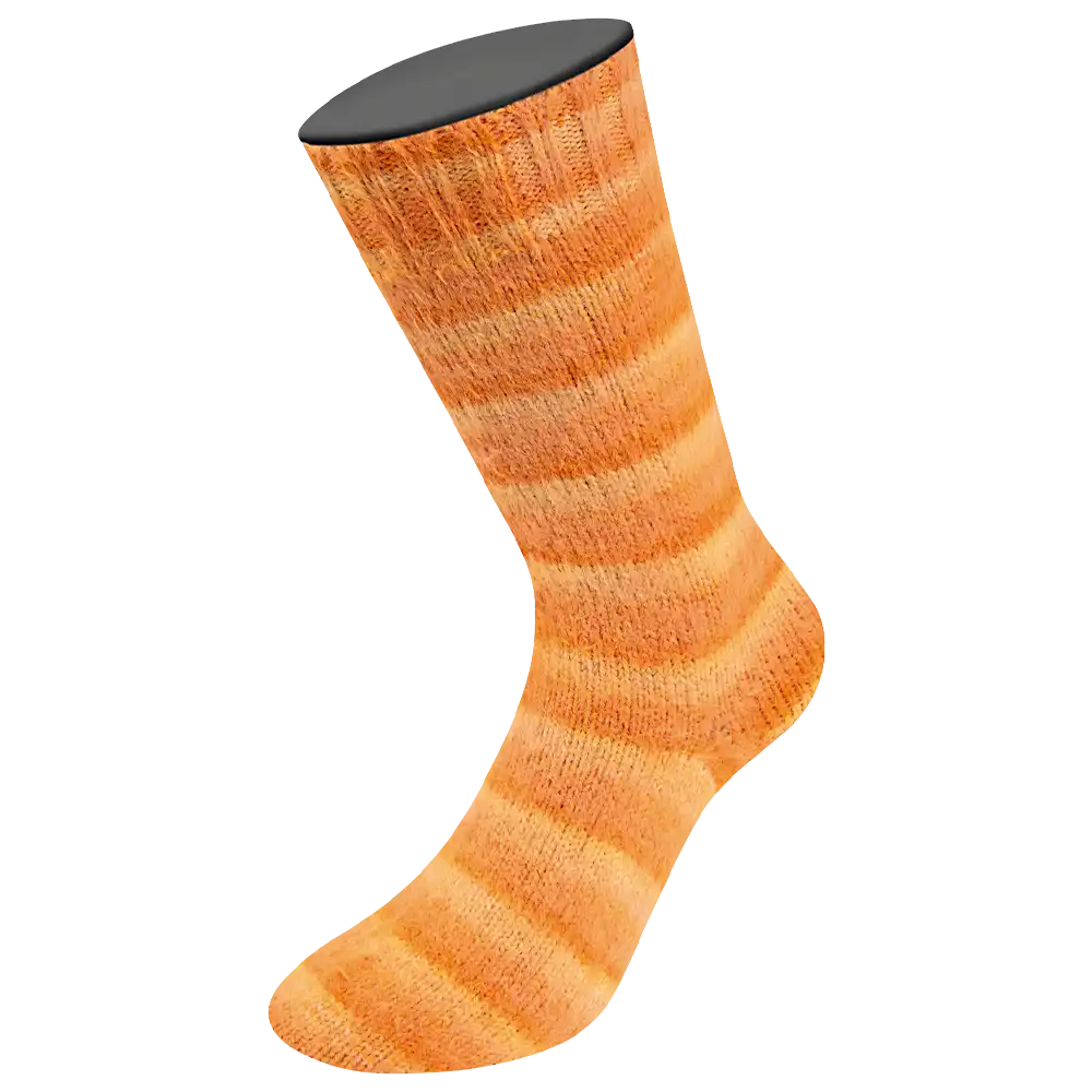 #Farbe_Lana Grossa Cosy Socks | 112 Blassorange/Mandarin/Orange