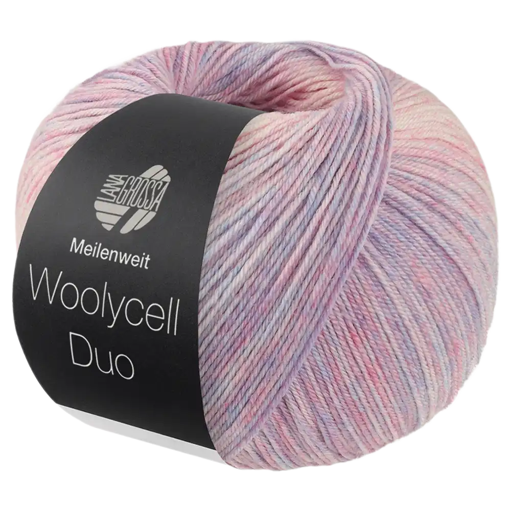 #Farbe_Lana Grossa Meilenweit 100 Woolycell Duo | 6003 Blaulila/Rosa/Creme