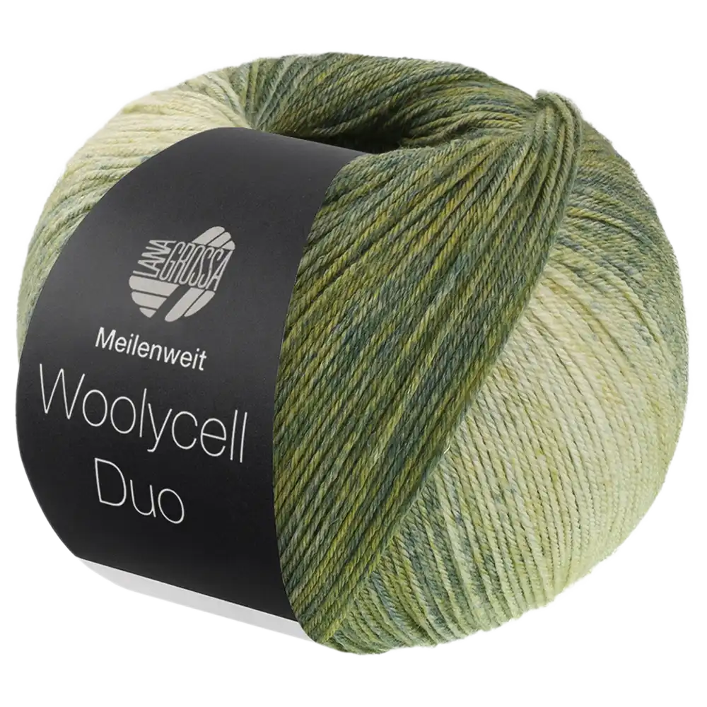 #Farbe_Lana Grossa Meilenweit 100 Woolycell Duo | 6008 Oliv-/Graugrün/Graubeige