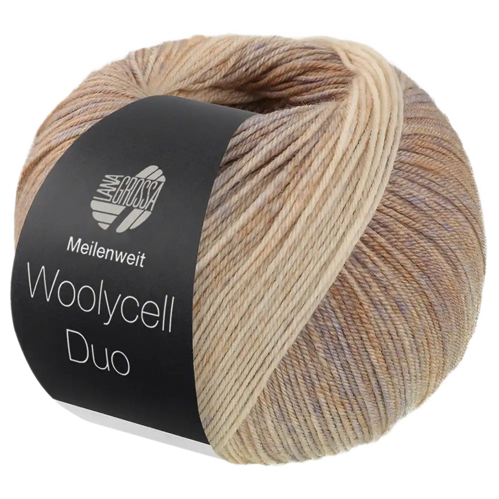 #Farbe_Lana Grossa Meilenweit 100 Woolycell Duo | 6009 Beige/Sandbeige/Grau