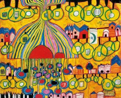 #Farbe_Opal Hundertwasser | 1431 Positive SeelenbÀume - Negative MenschenhÀuser (894)