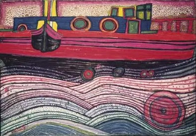 #Farbe_Opal Hundertwasser | 1435 Wartende HĂ€user auf Liebeswellen (697)