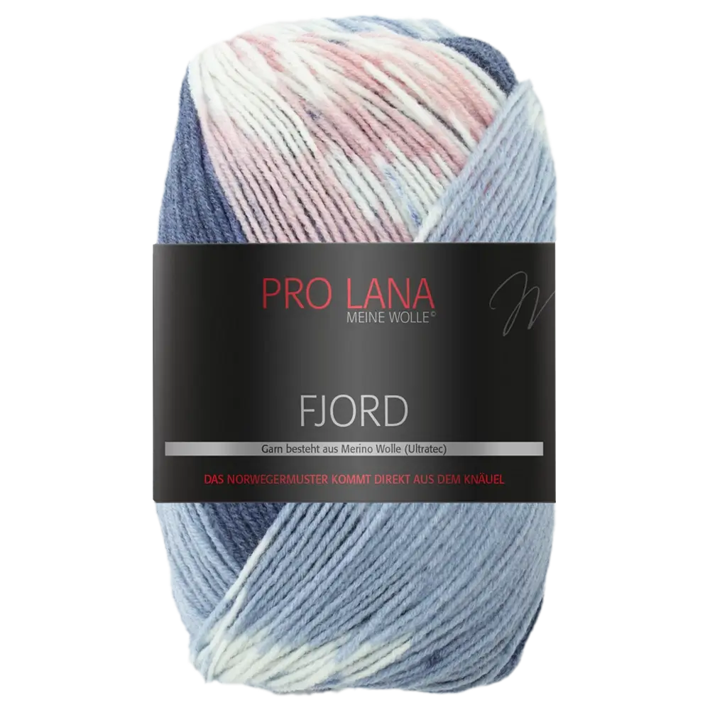 #Farbe_Pro Lana Fjord | 94 Blau-Altrosa-Weiß